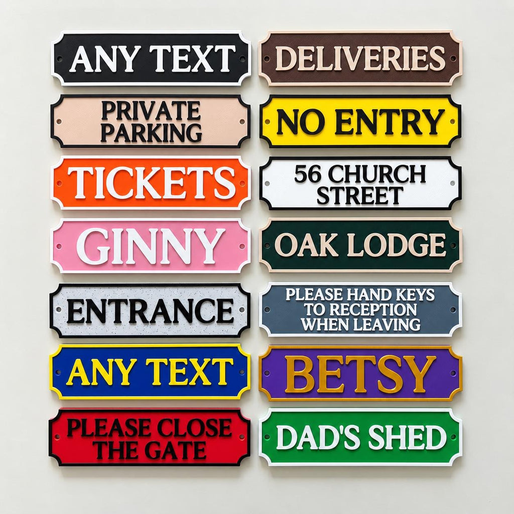 Personalised Text Sign Custom House Front Door Number Name Gate Warning Parking