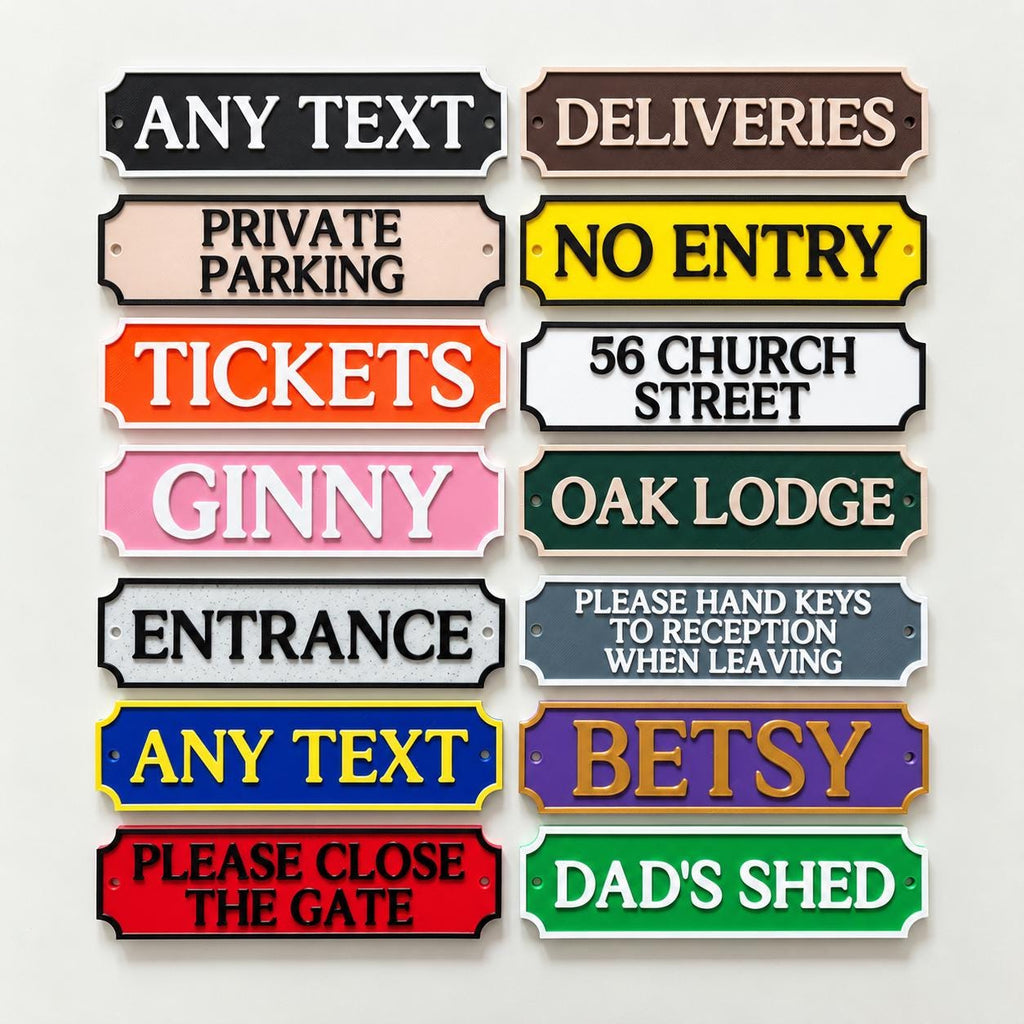 Personalised Text Sign Custom House Front Door Number Name Gate Warning Parking