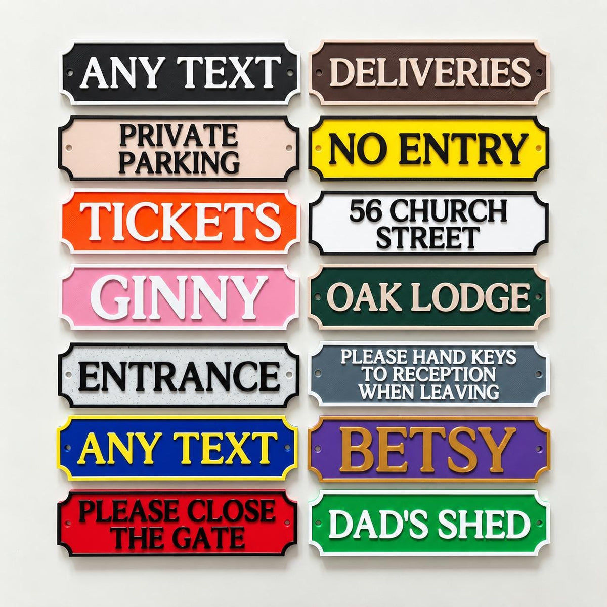 Personalised Text Sign Custom House Front Door Number Name Gate Warning Parking