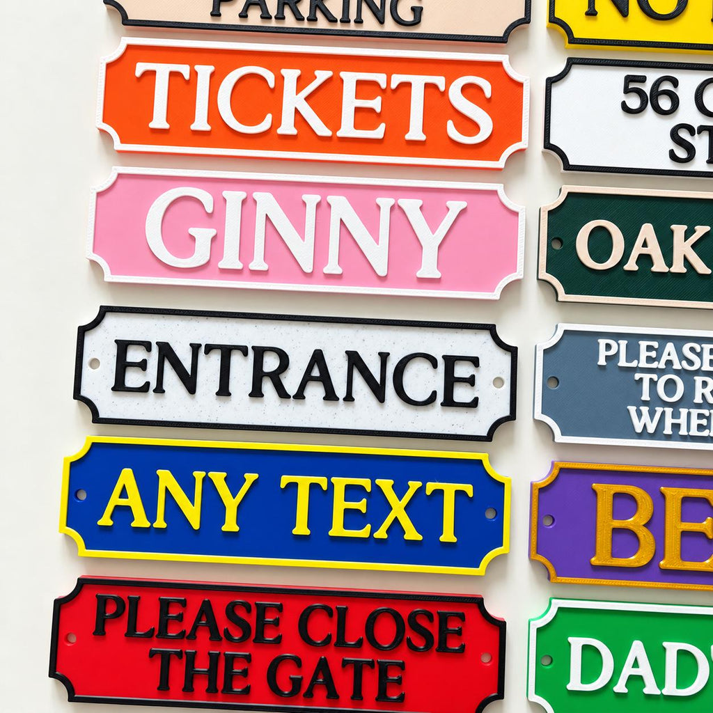 Personalised Text Sign Custom House Front Door Number Name Gate Warning Parking