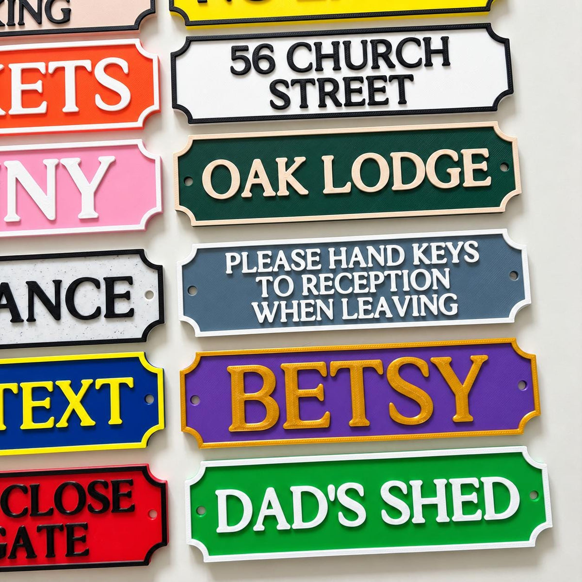 Personalised Text Sign Custom House Front Door Number Name Gate Warning Parking