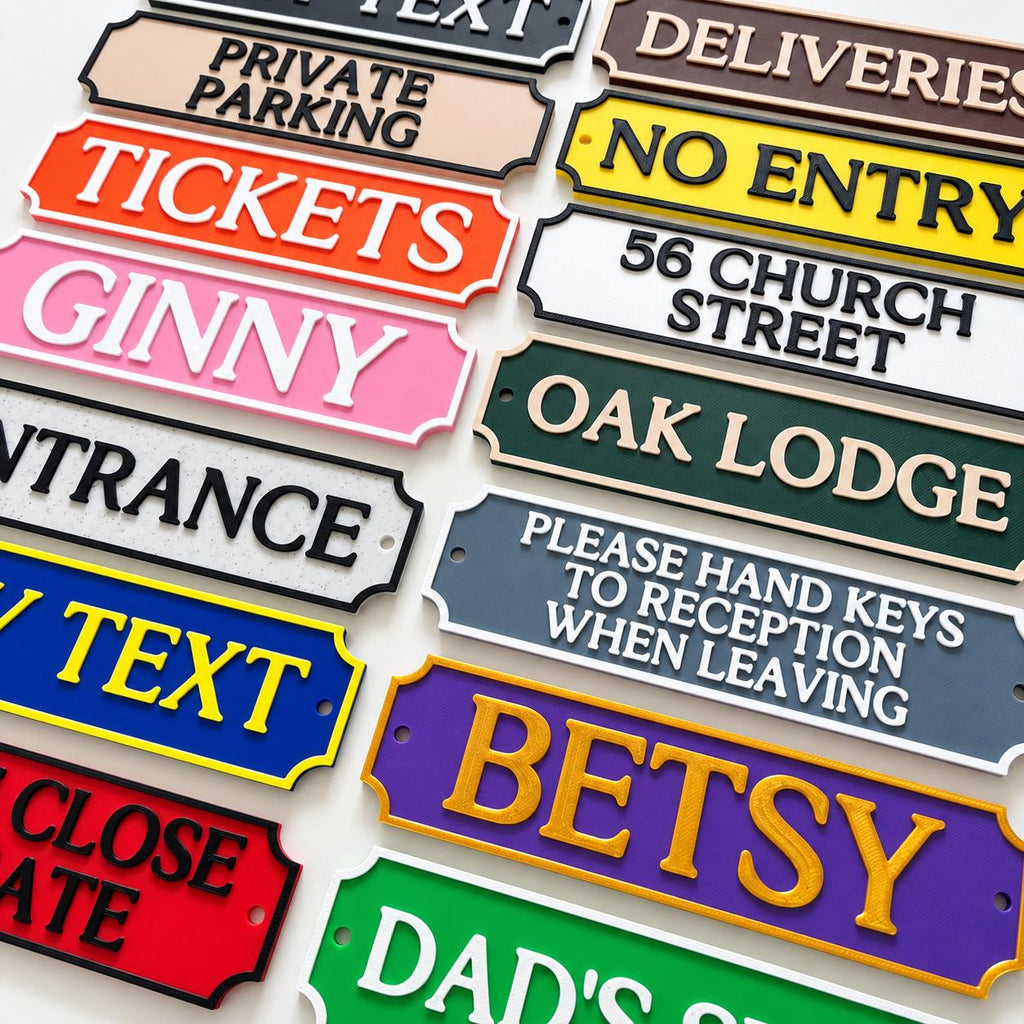 Personalised Text Sign Custom House Front Door Number Name Gate Warning Parking
