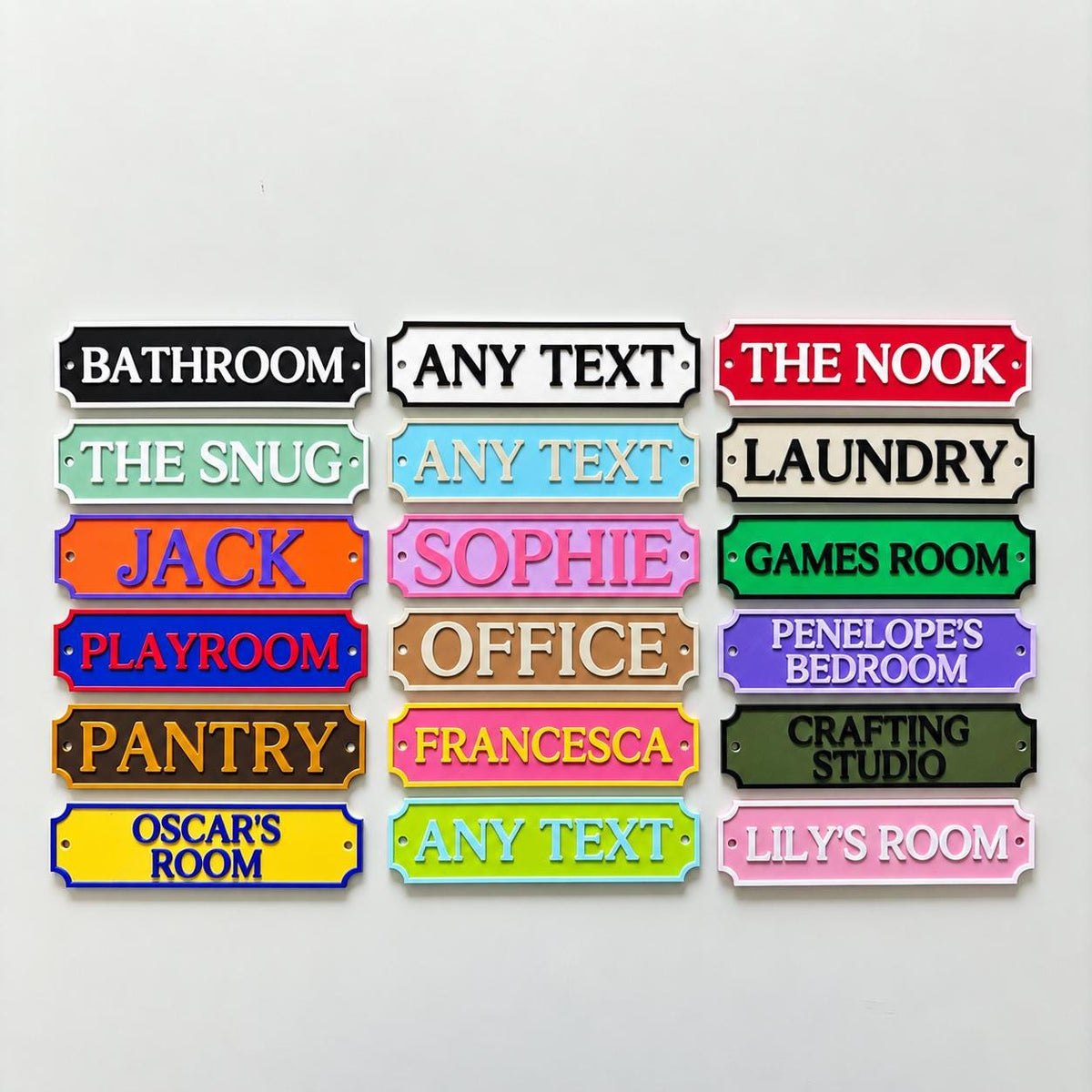 Personalised Text Sign Custom House Home Decor Kids Name Bedroom Bathroom Door