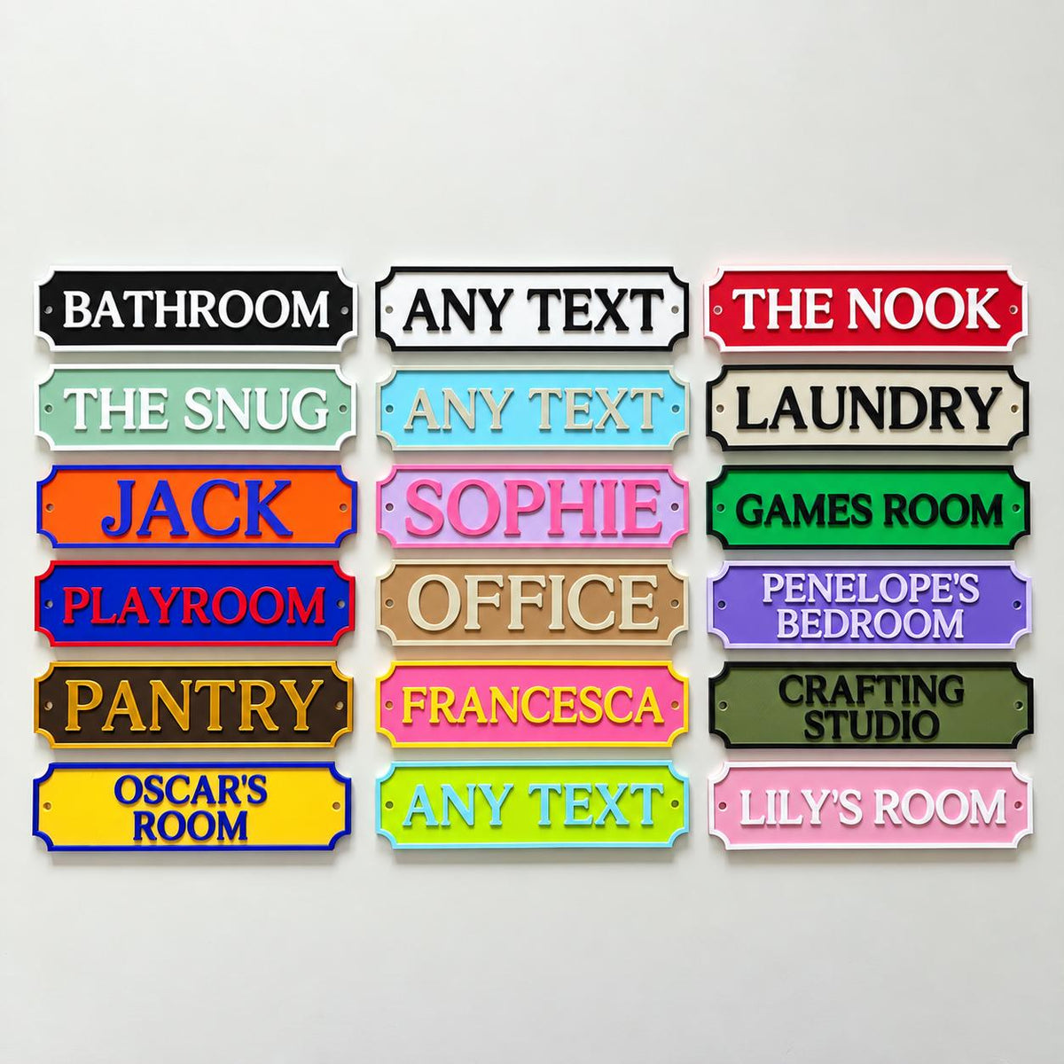 Personalised Text Sign Custom House Home Decor Kids Name Bedroom Bathroom Door