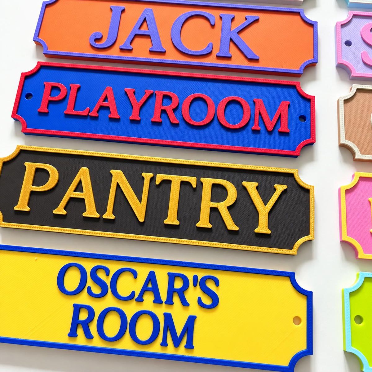 Personalised Text Sign Custom House Home Decor Kids Name Bedroom Bathroom Door