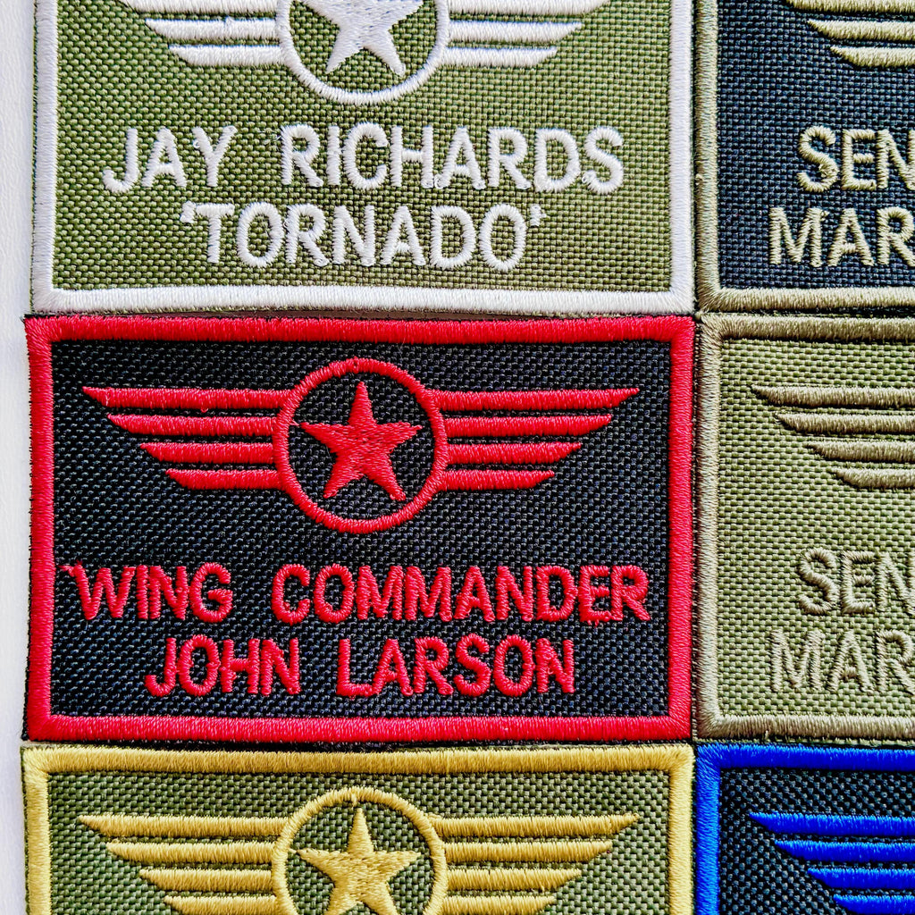 Personalised Embroidered Flight Suit Patch Sew/Iron/VELCRO® Pilot Wings Air Crew