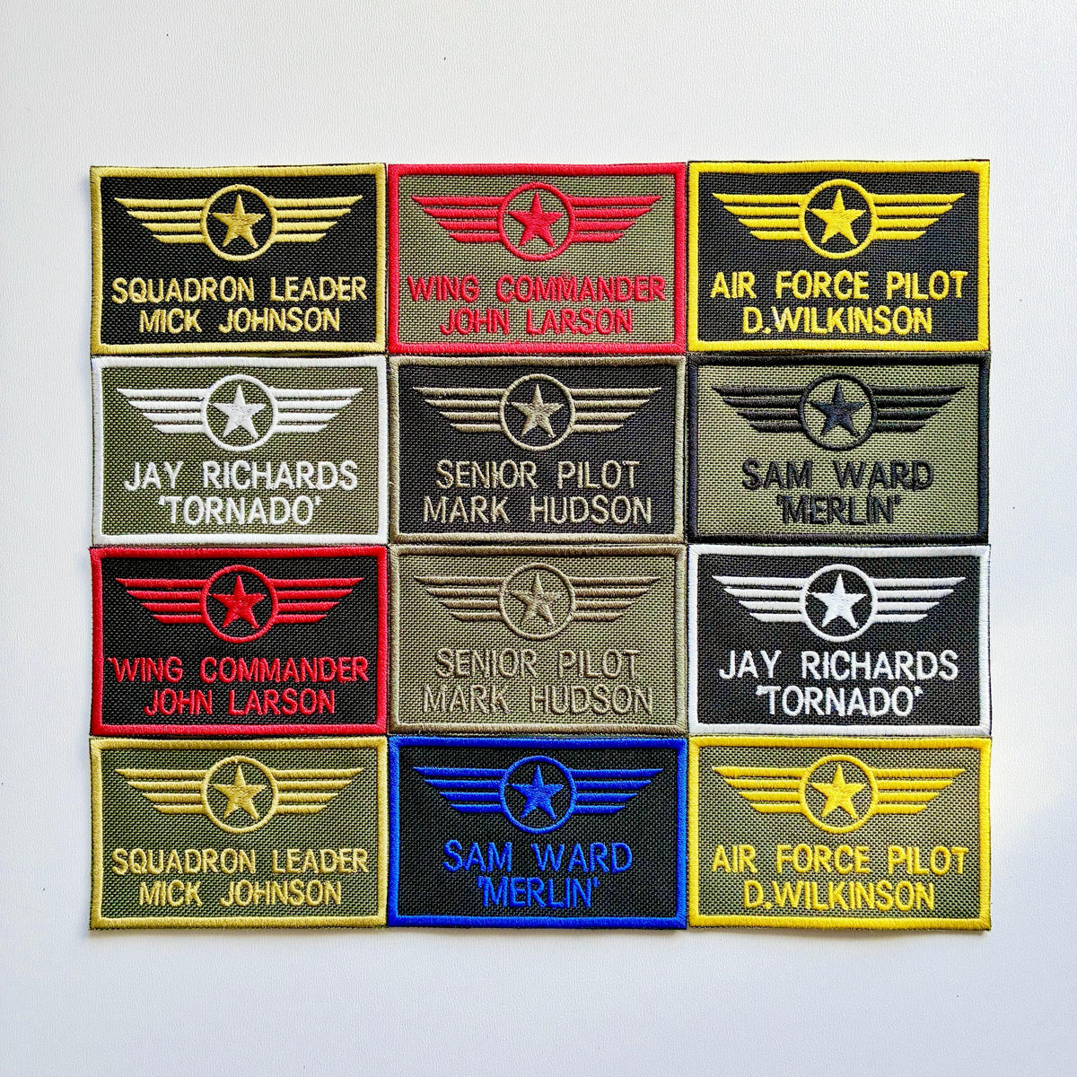 Personalised Embroidered Flight Suit Patch Sew/Iron/VELCRO® Pilot Wings Air Crew