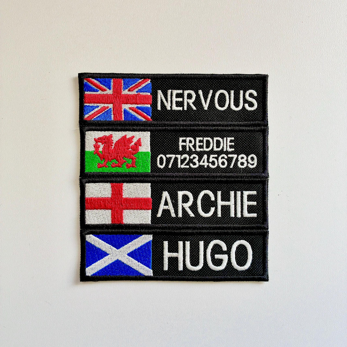 VELCRO® Patch To Fit Julius K9 Dog Harness Personalised Embroidered Custom Flag
