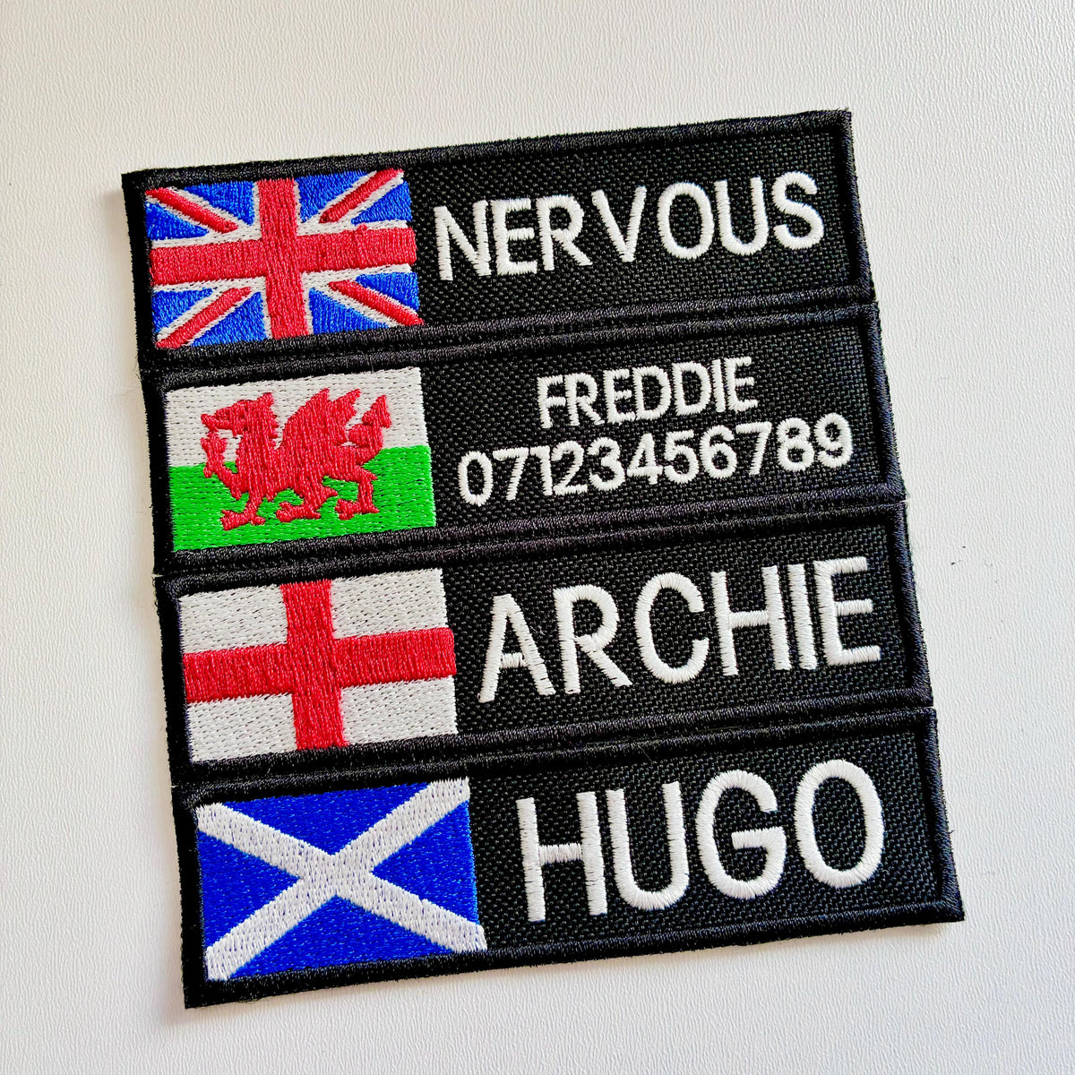 VELCRO® Patch To Fit Julius K9 Dog Harness Personalised Embroidered Custom Flag