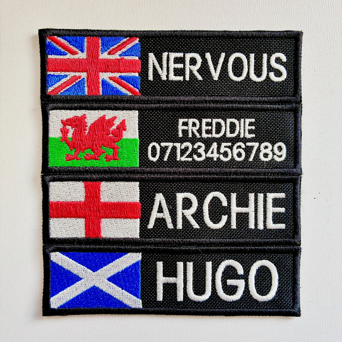 VELCRO® Patch To Fit Julius K9 Dog Harness Personalised Embroidered Custom Flag