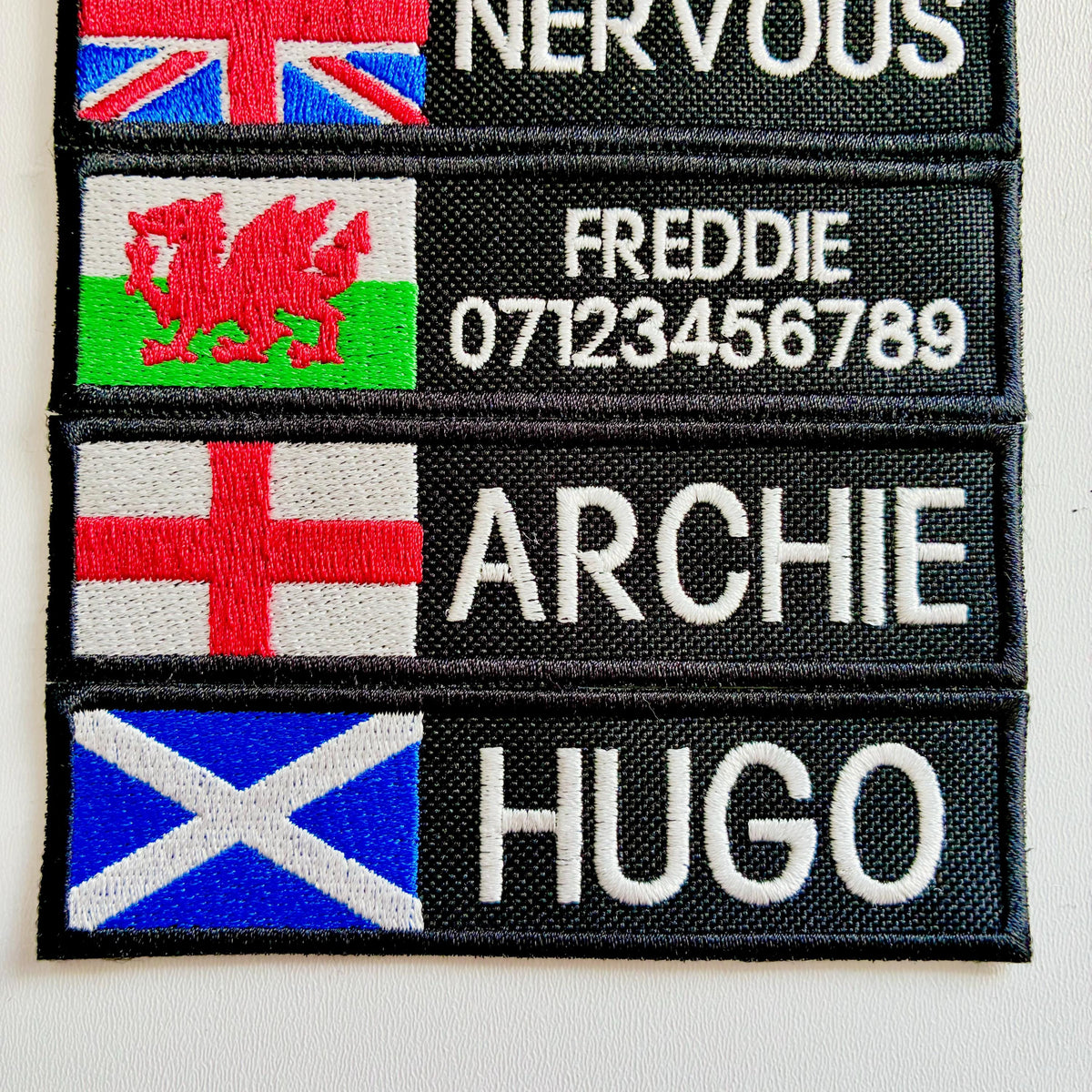 VELCRO® Patch To Fit Julius K9 Dog Harness Personalised Embroidered Custom Flag