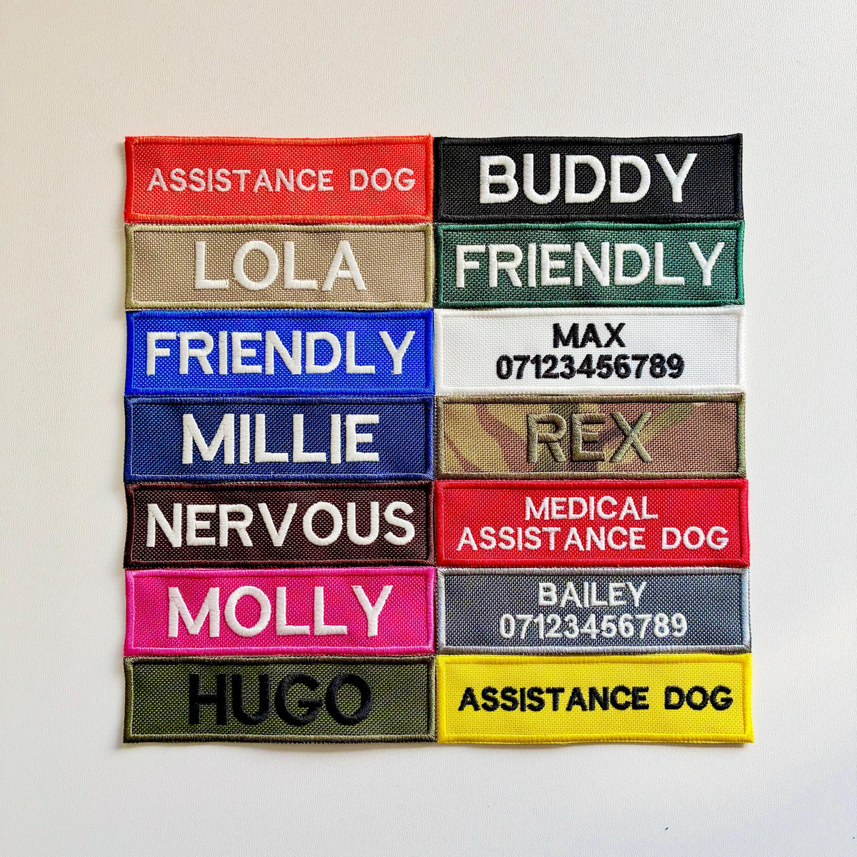 VELCRO® Patch To Fit Julius K9 Dog Harness Personalised Embroidered Custom Text Badge