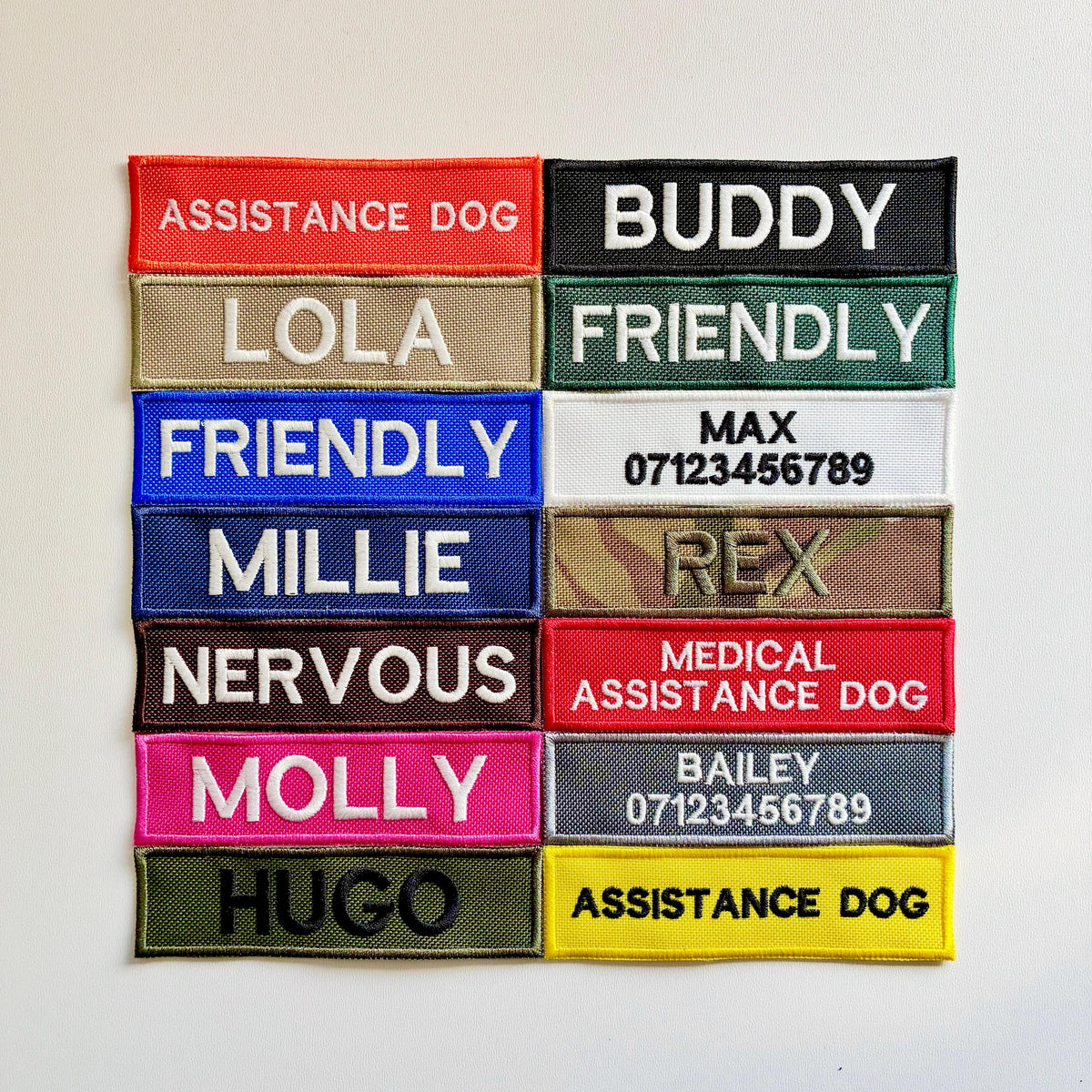 VELCRO® Patch To Fit Julius K9 Dog Harness Personalised Embroidered Custom Text Badge