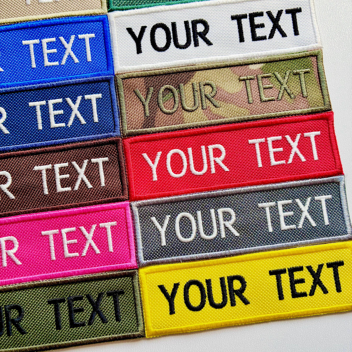 Personalised Embroidered Patches Sew/Iron/VELCRO® Custom Text Molle Morale Badges