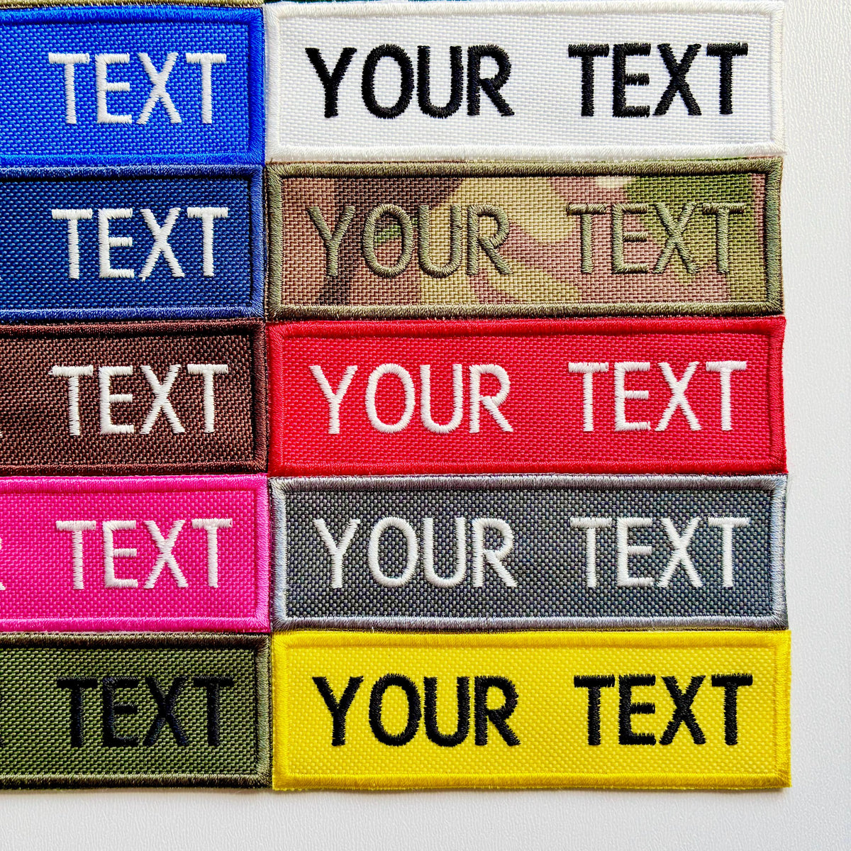 Personalised Embroidered Patches Sew/Iron/VELCRO® Custom Text Molle Morale Badges