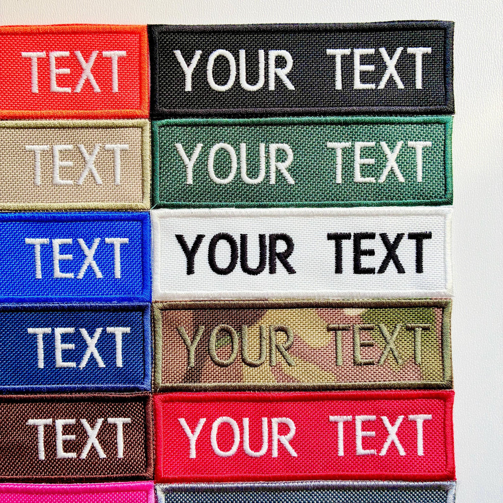 Personalised Embroidered Patches Sew/Iron/VELCRO® Custom Text Molle Morale Badges