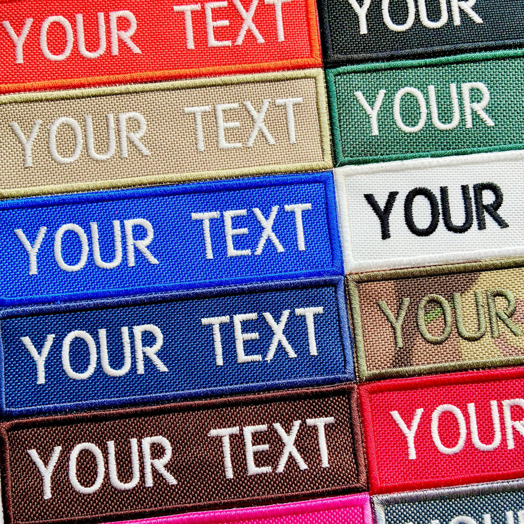 Personalised Embroidered Patches Sew/Iron/VELCRO® Custom Text Molle Morale Badges