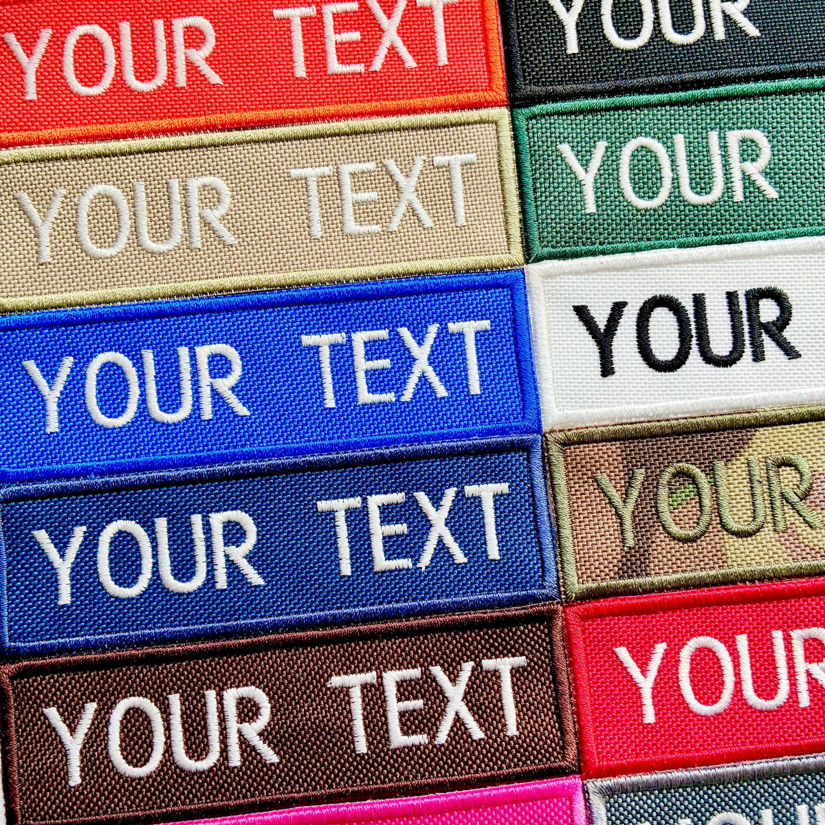 Personalised Embroidered Patches Sew/Iron/VELCRO® Custom Text Molle Morale Badges