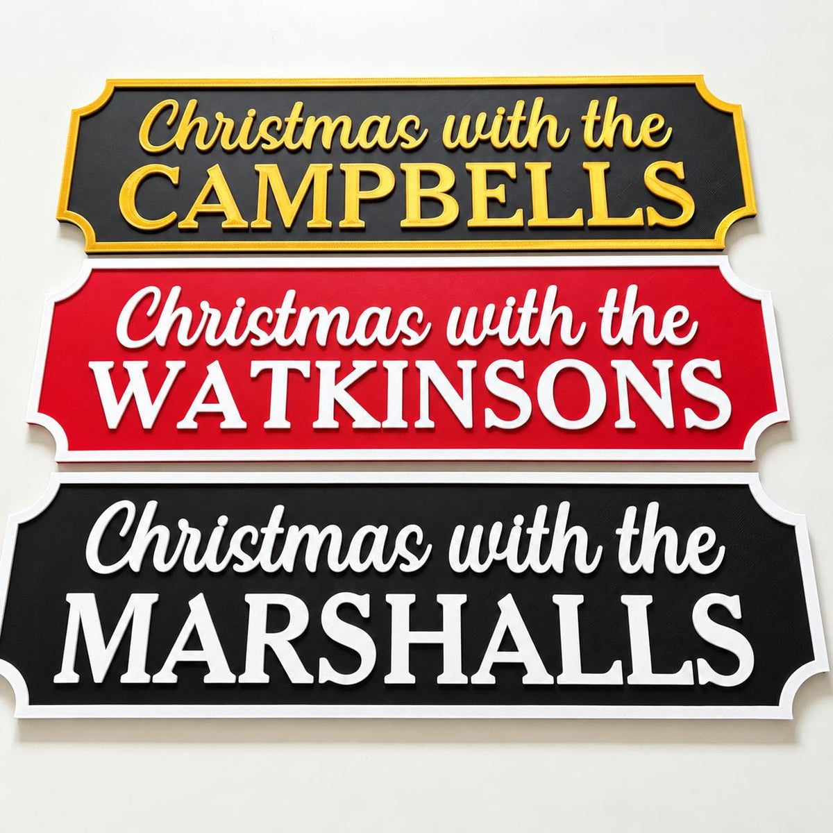 Personalised Christmas With The Family Name Sign - Xmas Decoration House Decor