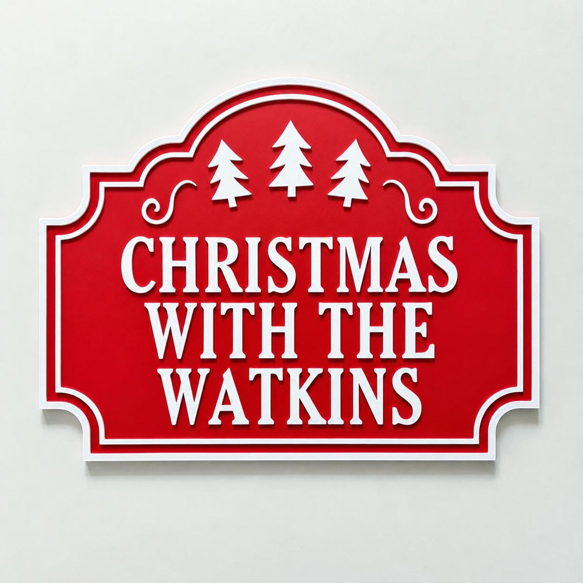 Personalised Christmas With The Family Name Sign - Xmas Decoration House Decor