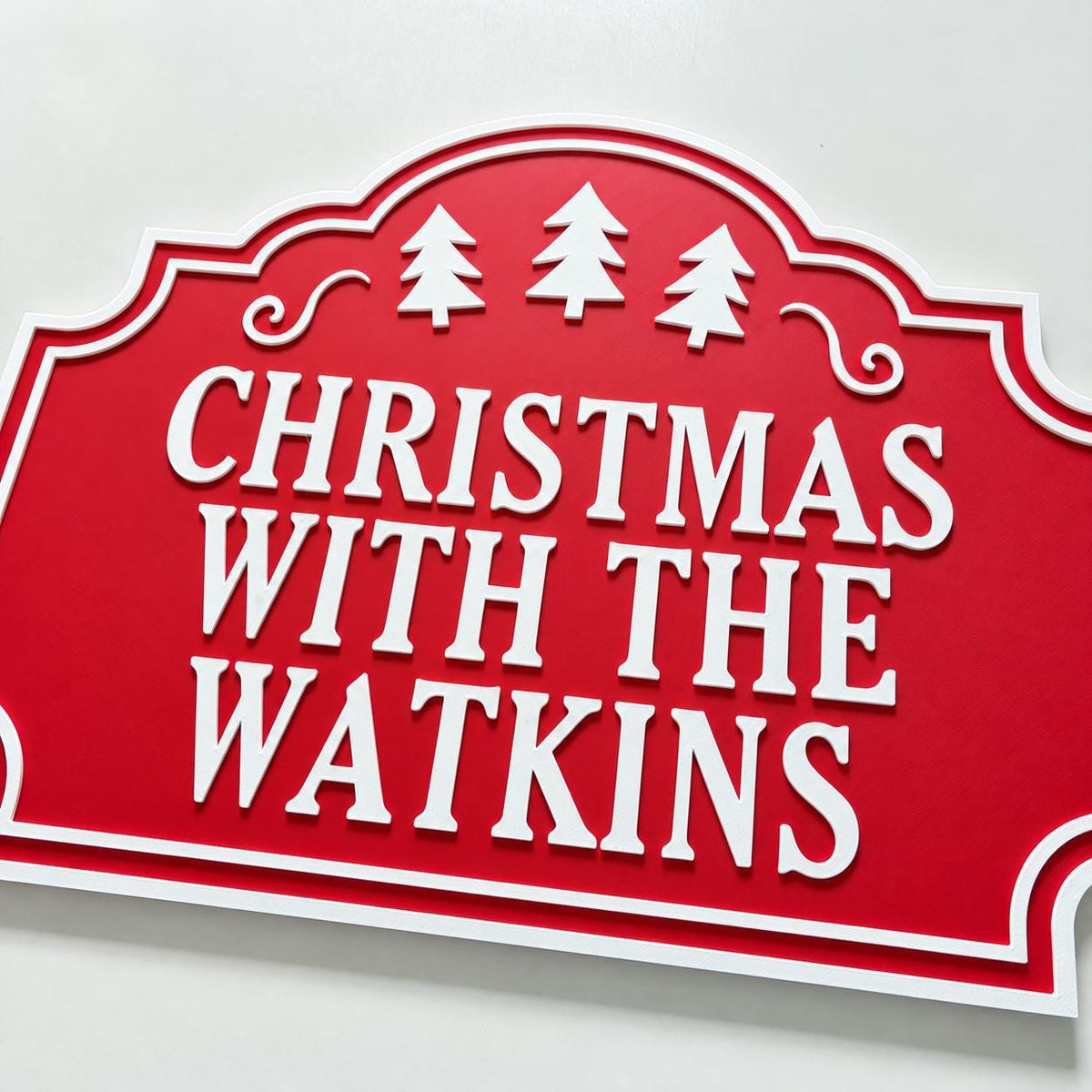 Personalised Christmas With The Family Name Sign - Xmas Decoration House Decor
