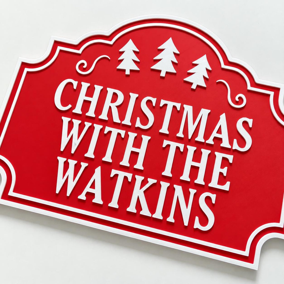 Personalised Christmas With The Family Name Sign - Xmas Decoration House Decor