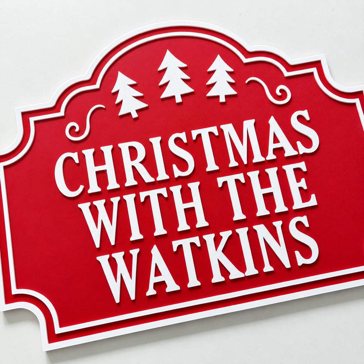 Personalised Christmas With The Family Name Sign - Xmas Decoration House Decor