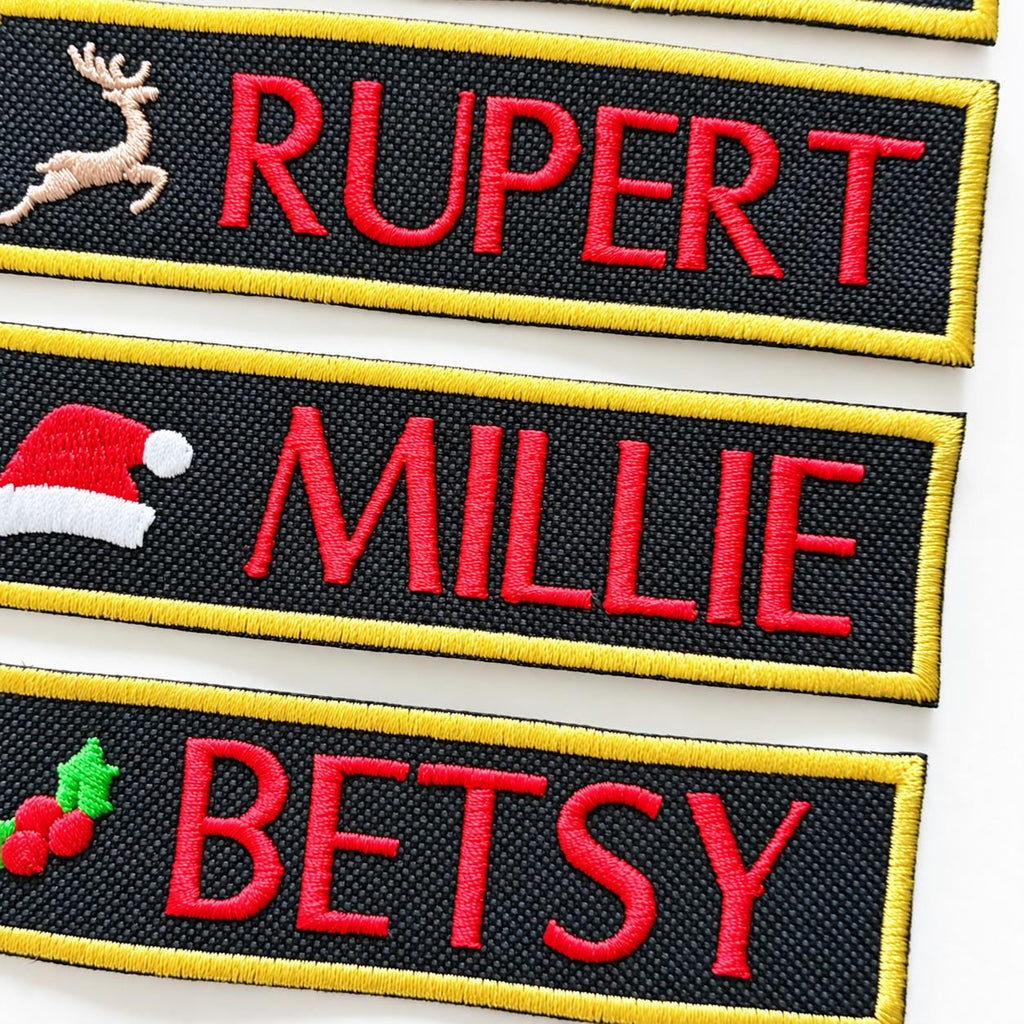 To Fit Julius K9 Dog Harness Personalised Embroidered VELCRO® Christmas Patch