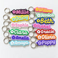 Personalised Name Keyring - Girls Flower Dance Cheer Backpack Keychain Bag Charm