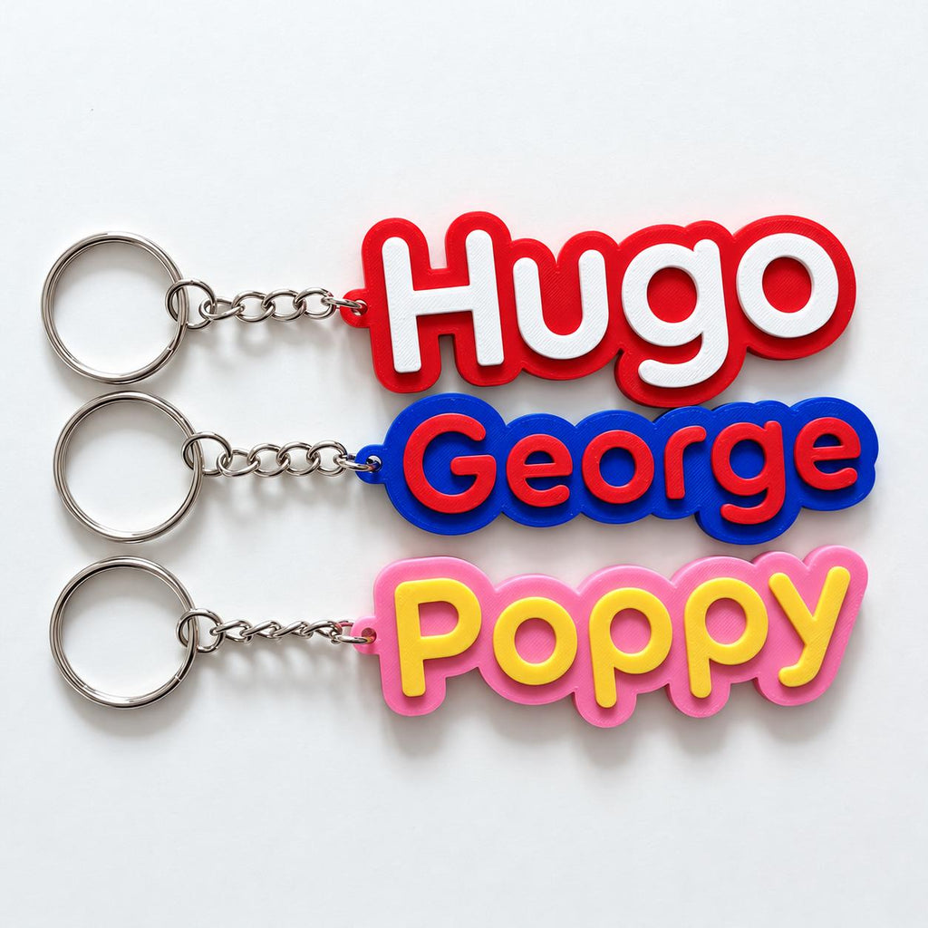 Personalised Name Keyring Kids Backpack Keychain New Driver Pass Party Bag Charm Gift