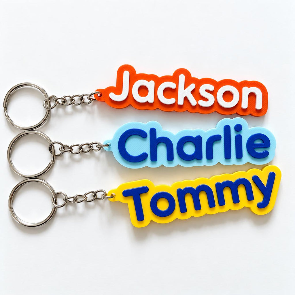 Personalised Name Keyring Kids Backpack Keychain New Driver Pass Party Bag Charm Gift