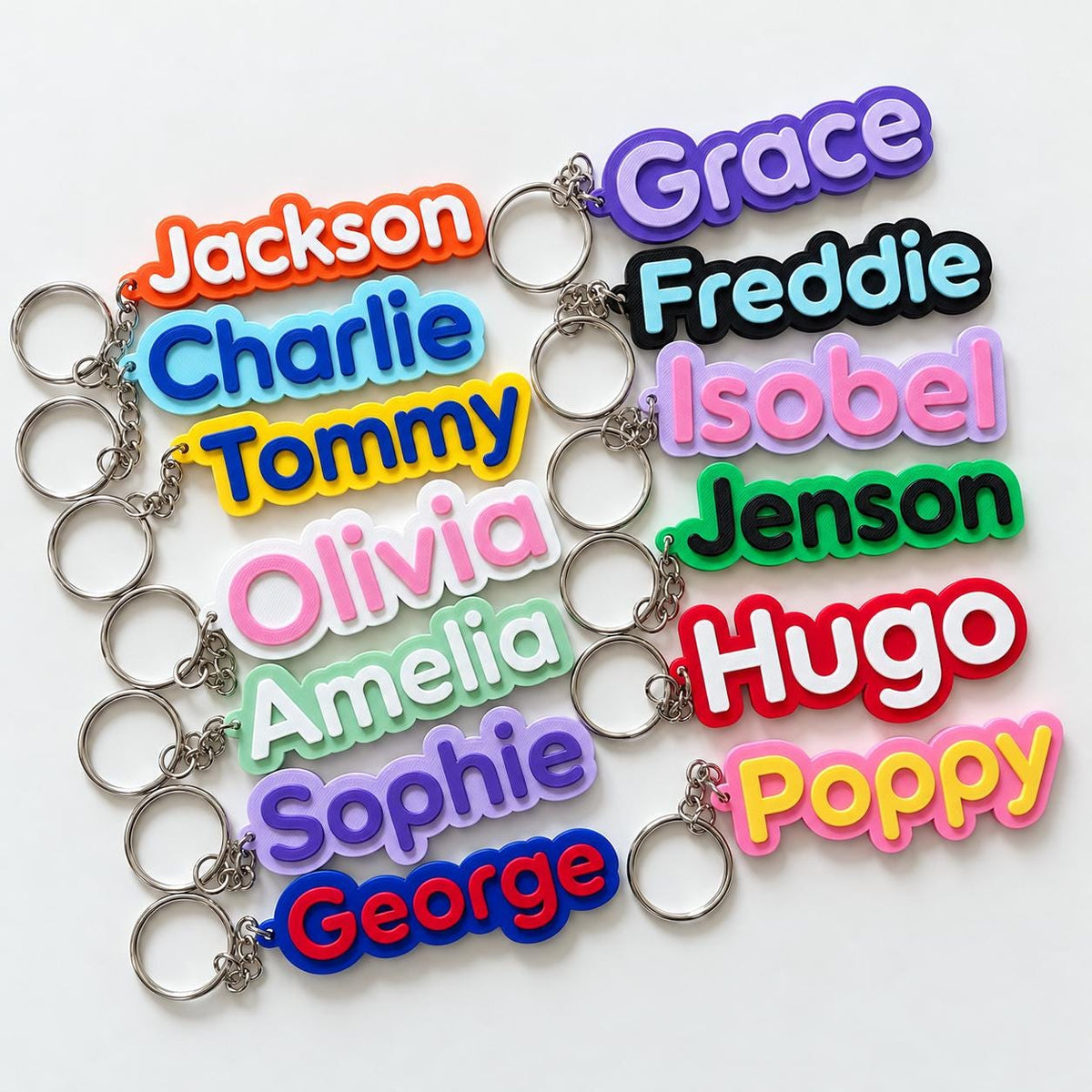 Personalised Name Keyring Kids Backpack Keychain New Driver Pass Party Bag Charm Gift