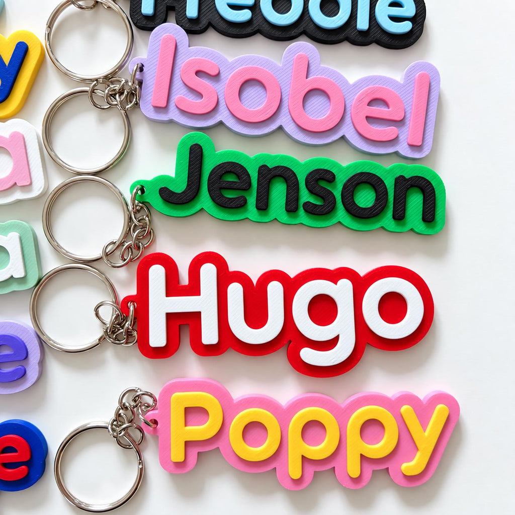 Personalised Name Keyring Kids Backpack Keychain New Driver Pass Party Bag Charm Gift