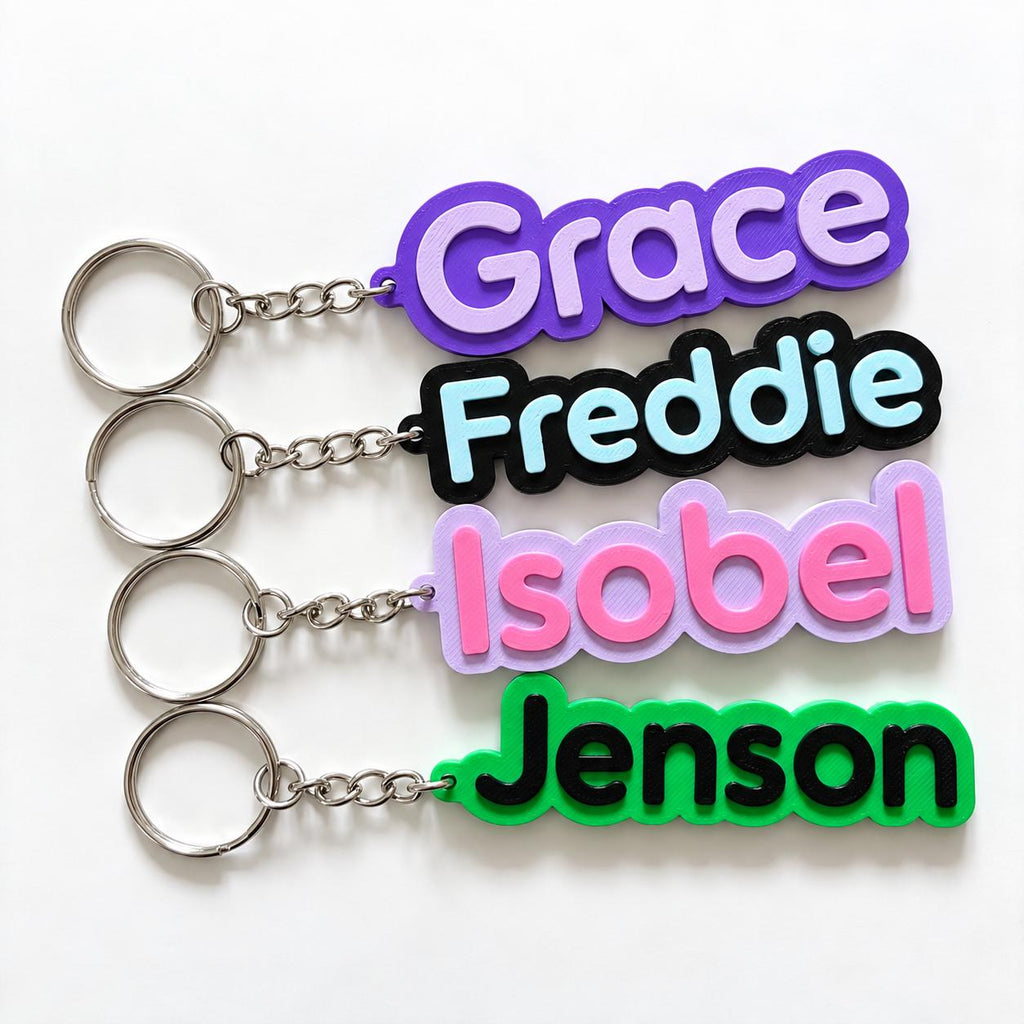 Personalised Name Keyring Kids Backpack Keychain New Driver Pass Party Bag Charm Gift