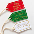 Personalised Embroidered Felt Gift Tag Custom Kids Christmas Stocking Present