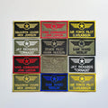 Personalised Embroidered Flight Suit Patch Sew/Iron/VELCRO® Pilot Wings Air Crew