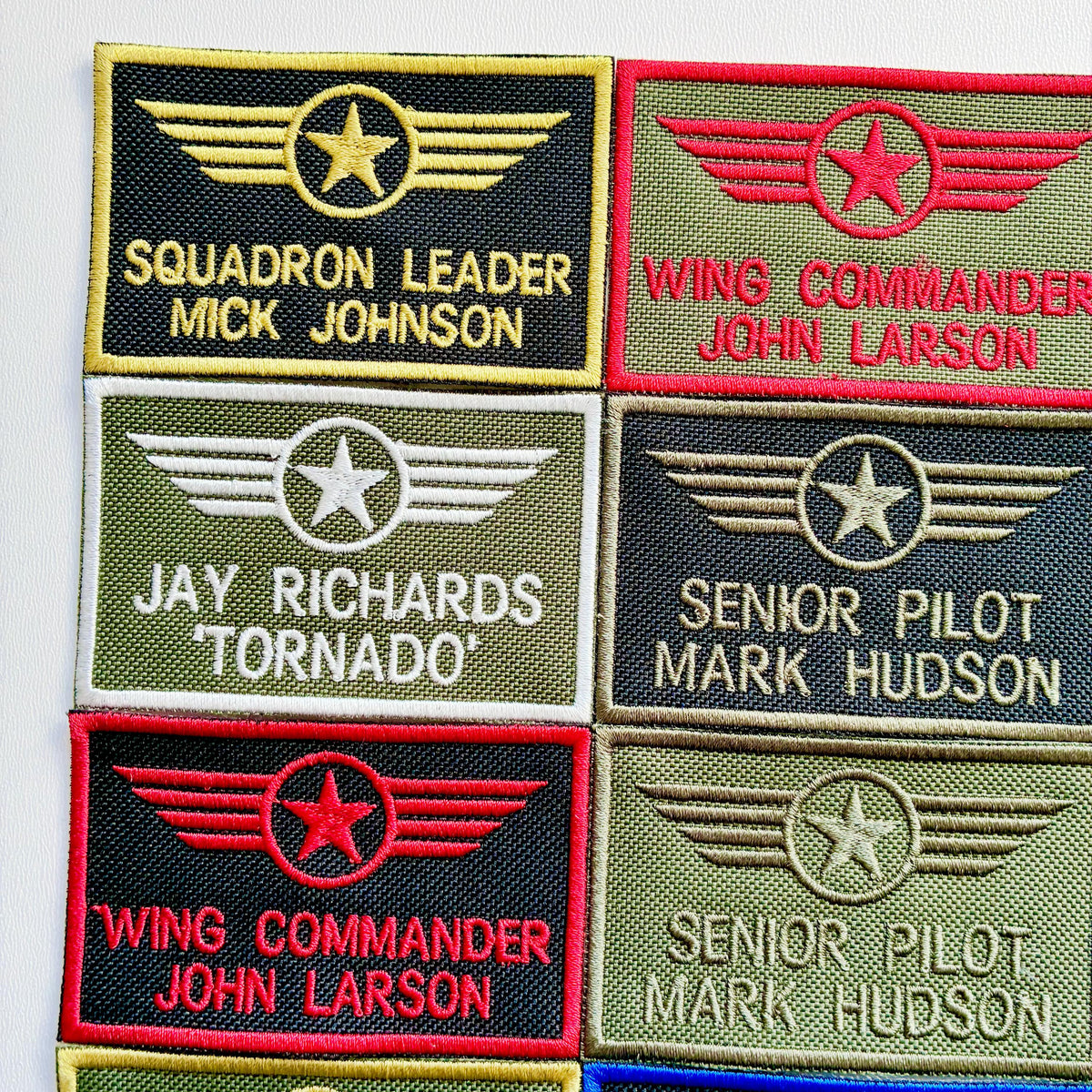 Personalised Embroidered Flight Suit Patch Sew/Iron/VELCRO® Pilot Wings Air Crew