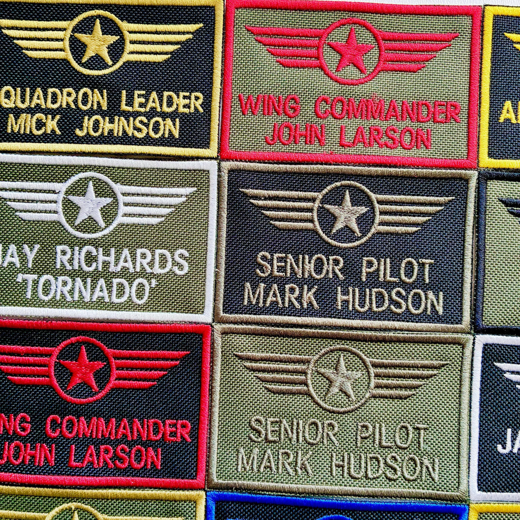 Personalised Embroidered Flight Suit Patch Sew/Iron/VELCRO® Pilot Wings Air Crew