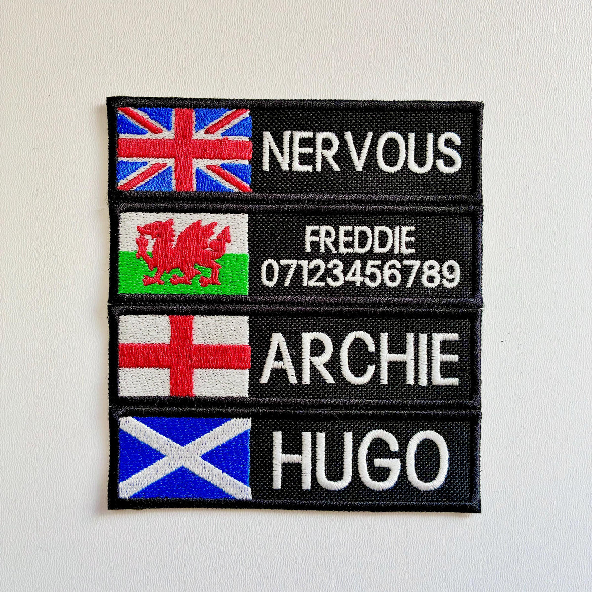VELCRO® Patch To Fit Julius K9 Dog Harness Personalised Embroidered Custom Flag