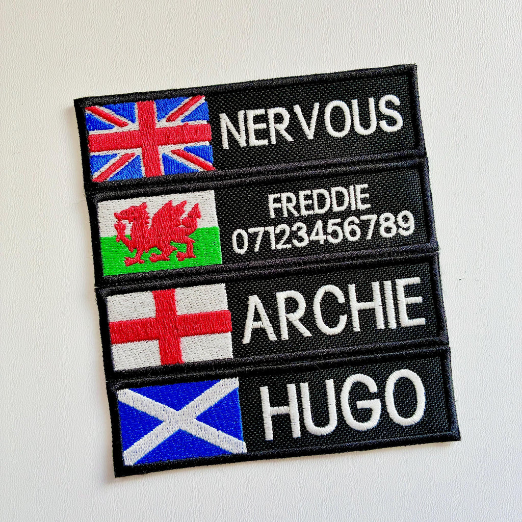 VELCRO® Patch To Fit Julius K9 Dog Harness Personalised Embroidered Custom Flag