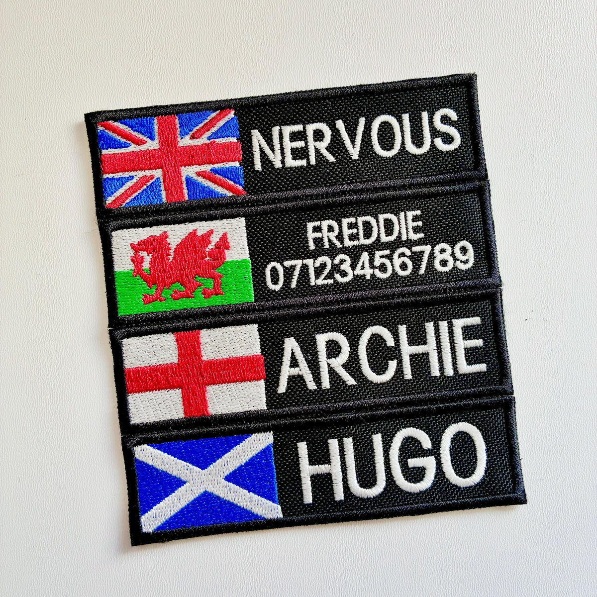 VELCRO® Patch To Fit Julius K9 Dog Harness Personalised Embroidered Custom Flag