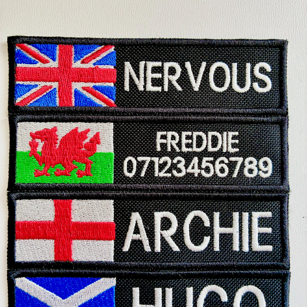 VELCRO® Patch To Fit Julius K9 Dog Harness Personalised Embroidered Custom Flag