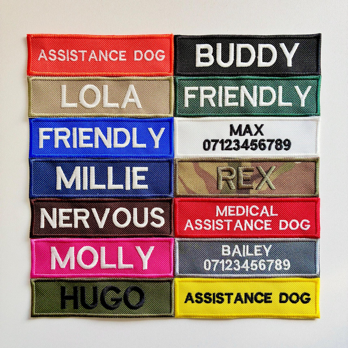 VELCRO® Patch To Fit Julius K9 Dog Harness Personalised Embroidered Custom Text Badge