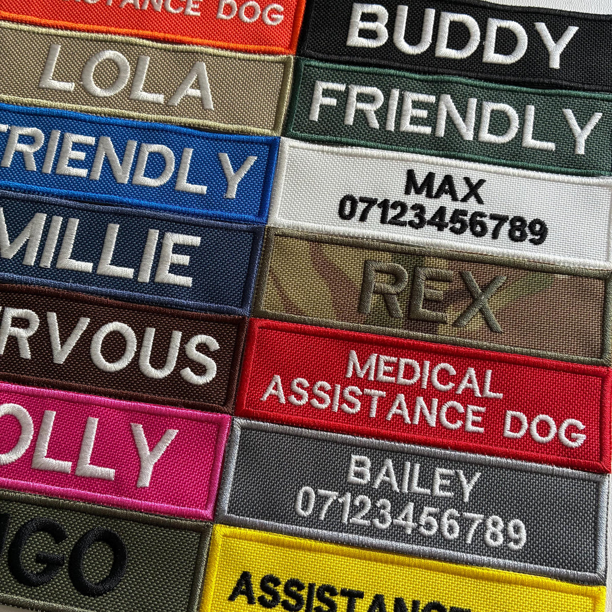 VELCRO® Patch To Fit Julius K9 Dog Harness Personalised Embroidered Custom Text Badge