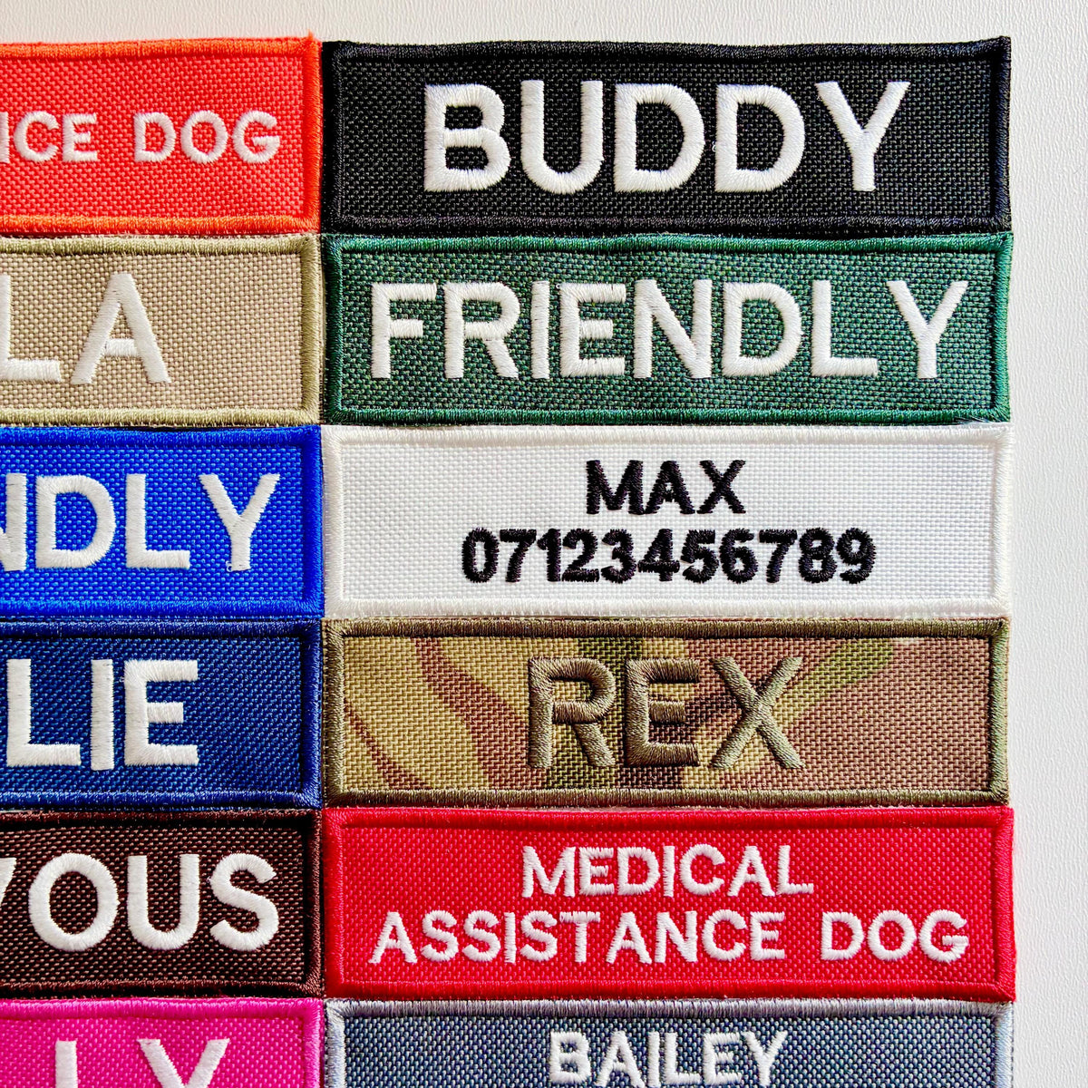VELCRO® Patch To Fit Julius K9 Dog Harness Personalised Embroidered Custom Text Badge