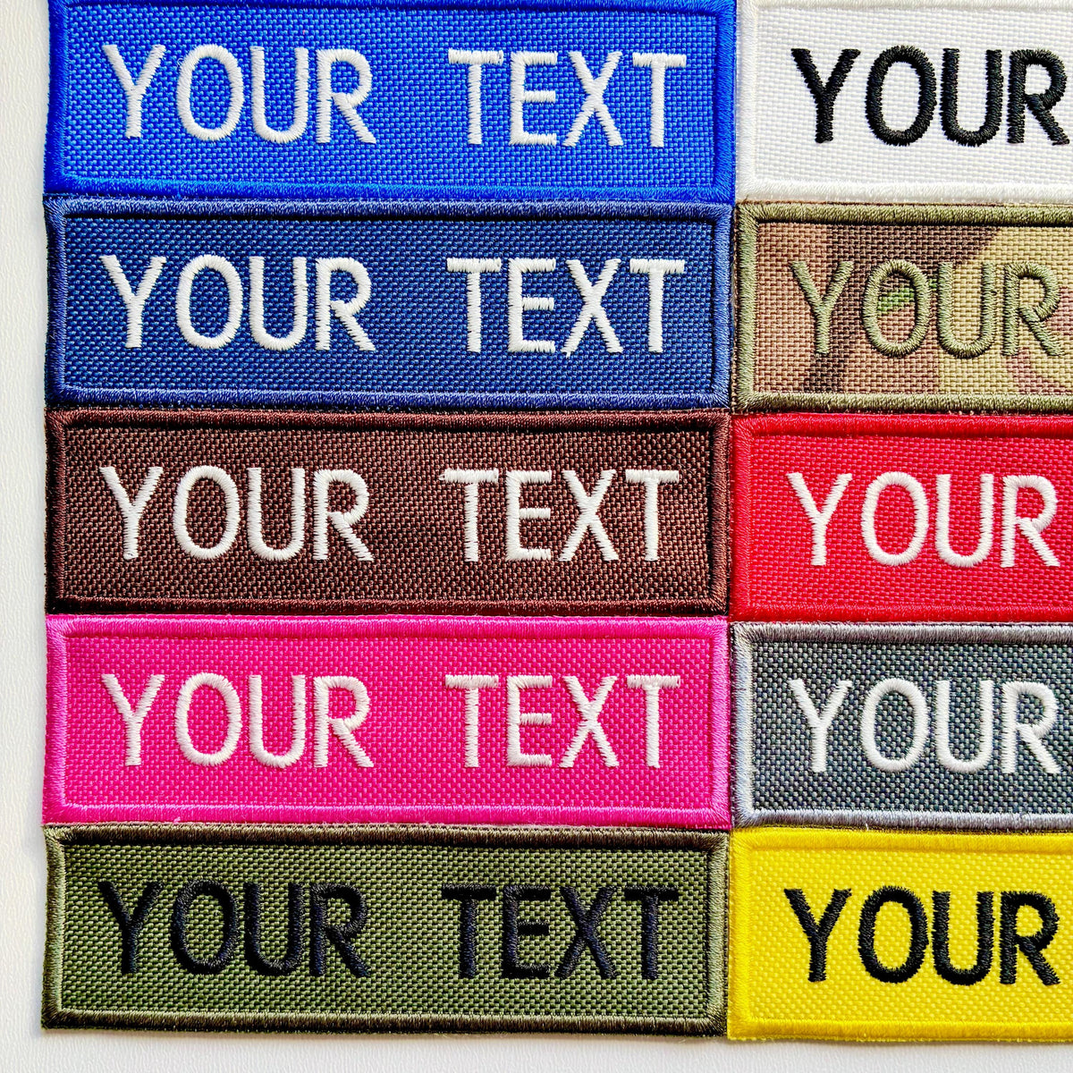 Personalised Embroidered Patches Sew/Iron/VELCRO® Custom Text Molle Morale Badges