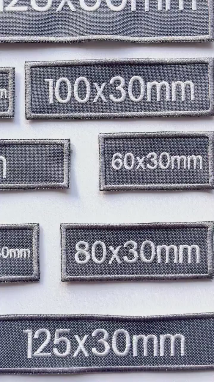 Personalised Embroidered Grey Patches Sew/Iron/VELCRO® Custom Text Molle Morale Badges
