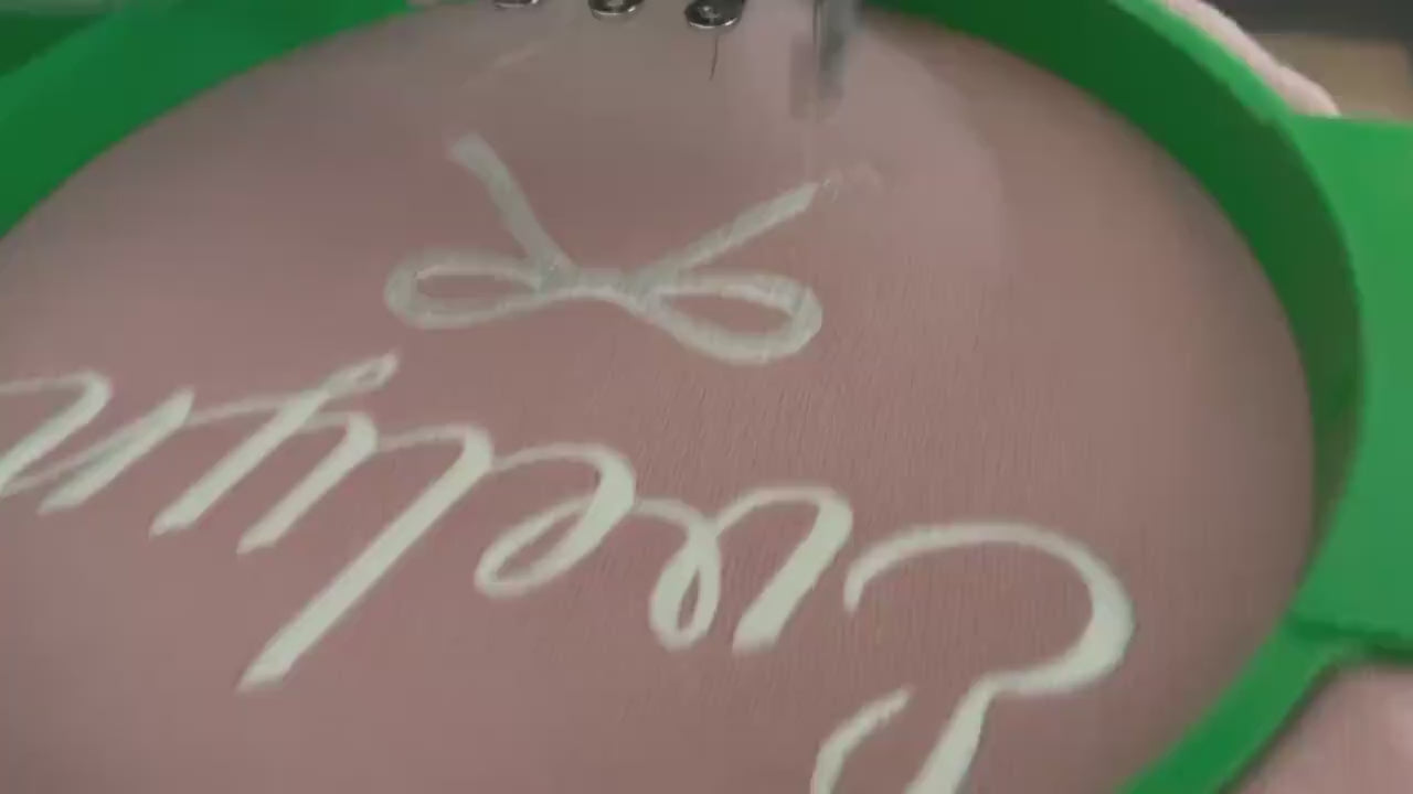 Embroidered Personalised Name Baby and Toddler Girls Pink Bow Sustainable Sweatshirts