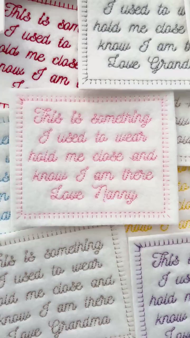 Personalised Embroidered Something I Used To Wear Patch Iron On & Sew On Custom Name Text Memory Cushion Bear