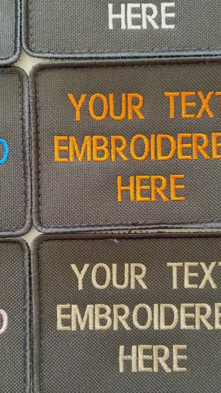 Personalised Embroidered Text Patch Hook Loop Custom Military Molle Morale Badge